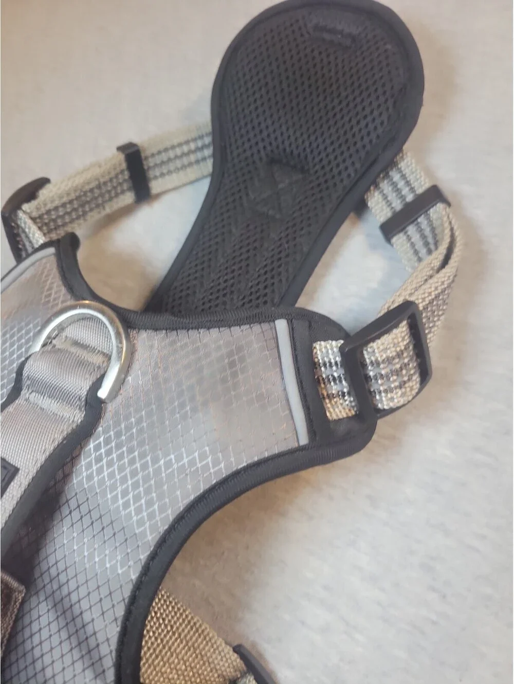 KONG Reflective Adjustable Pocket Walking Dog Harness Nylon Gray Medium